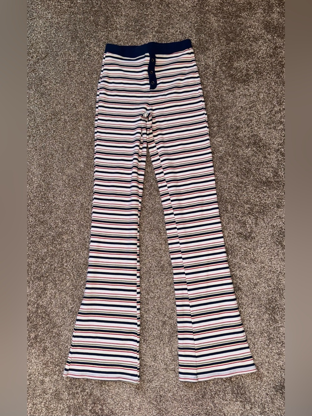 Frankies Bikinis Blair Striped Cotton Pants